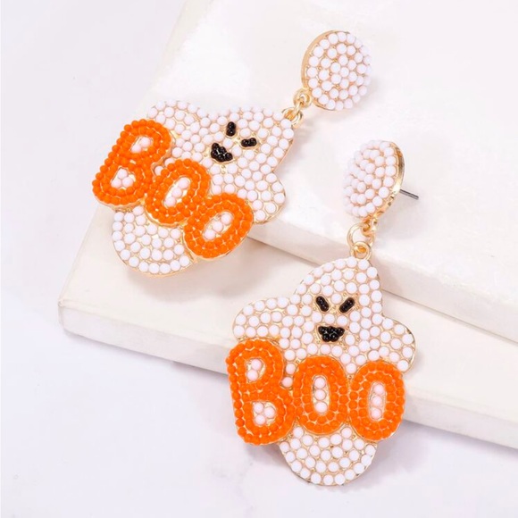 NWT Boo Ghost Earrings - Barbiecore Pink and Halloween Orange - Picture 5 of 9